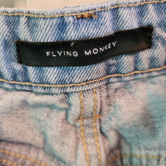Buckle Flying Monkey Distressed Wide Leg Baggy Denim Jeans - Picture 6 of 13